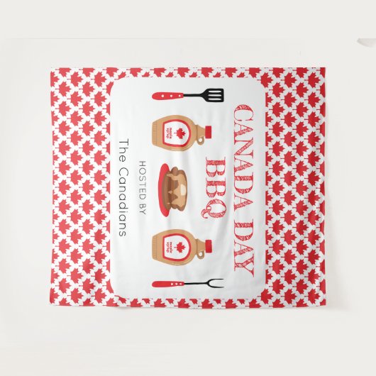 Canada Day BBQ Maple Leaf Tapestry Achtergrond Wandkleed (Voorkant (horizontaal))