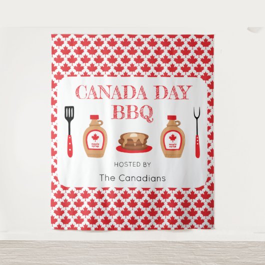 Canada Day BBQ Maple Leaf Tapestry Achtergrond Wandkleed (Voorkant)