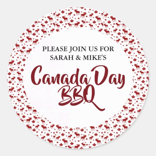 Canada Day BBQ-Stickers Ronde Sticker (Voorkant)