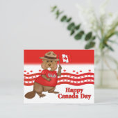 Canada Day Beaver briefkaart (Staand voorkant)
