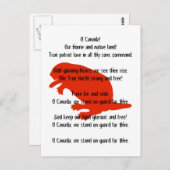 Canada Day Beaver Red White Anthem Briefkaart (Voorkant / Achterkant)