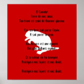 Canada Day Beaver White French Anthem Poster (Voorkant)