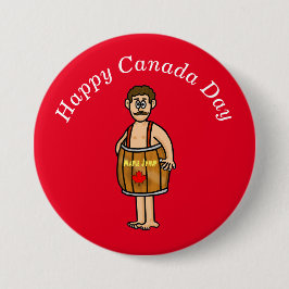 Canada Day Button Man met een mapelspuit
