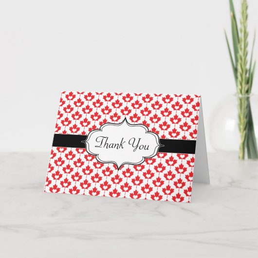 Canada Day Canadese esdoorn blad en hart Bedankkaart (Voorkant)