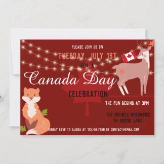 Canada Day Celebration Invitation Independence Kaart