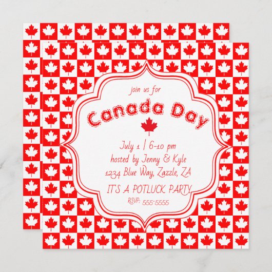 Canada Day Checkerboard Kaart (Voorkant / Achterkant)