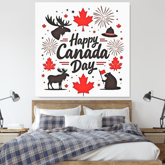 Canada Day Fun Vibes Canvas Afdruk (Insitu (Slaapkamer))