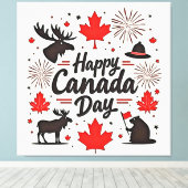 Canada Day Fun Vibes Canvas Afdruk (Insitu (Houten vloer))