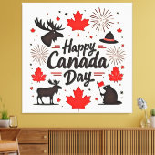 Canada Day Fun Vibes Canvas Afdruk (Insitu (Woonkamer))