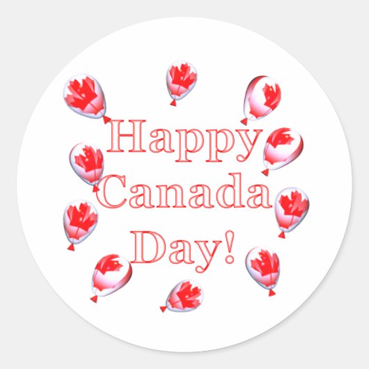Canada Day Maple Leaf-ballonnen Ronde Sticker (Voorkant)