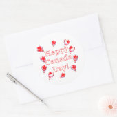 Canada Day Maple Leaf-ballonnen Ronde Sticker (Envelop)