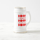 Canada Day Maple Leaf Canadian Flag Pattern Bierpul (Voorkant rechts)