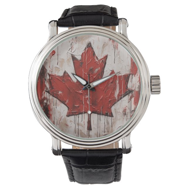 Canada Day Maple Leaf horloge (Voorkant)