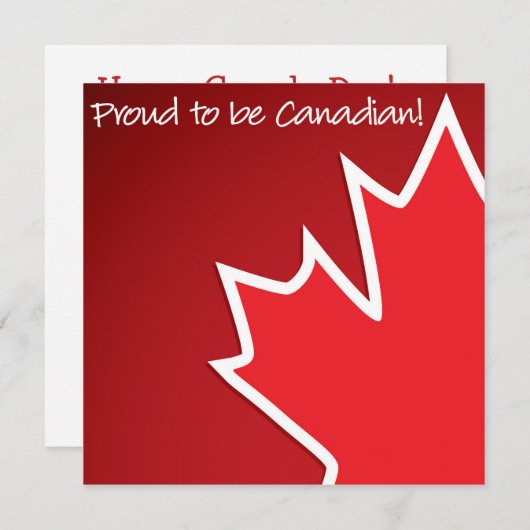 Canada Day Maple Leaf Invitation Kaart (Voorkant / Achterkant)