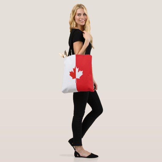 Canada Day Maple Leaf Rood & Wit Draagtas (Op model)