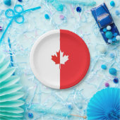 Canada Day Maple Leaf Rood & Wit Papieren Bordje (Feest)