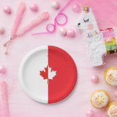 Canada Day Maple Leaf Rood & Wit Papieren Bordje (Feest)