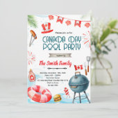 Canada day pool party invitation (Debout devant)