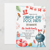 Canada day pool party invitation (Devant / Derrière)