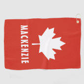 Canada Day Red White Canadese vlag Maple Leaf Naam Golfhanddoek (Horizontaal)