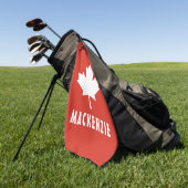 Canada Day Red White Canadese vlag Maple Leaf Naam Golfhanddoek (Groen)