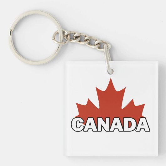 canada day square sticker button sleutelhanger (voorkant)