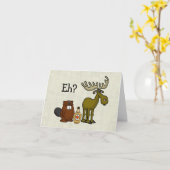 Canada Day Trio: Beaver, Moose, Syrup Kaart (Gele Bloem)