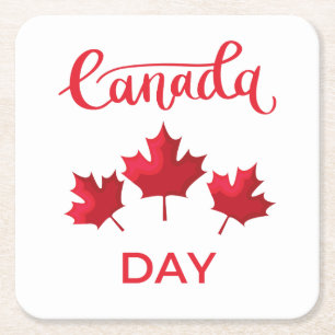 Canada Day Vierkante Kartonnen Onderzetter