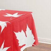 Canada Day White Maple Leaf Pattern op Red Tafelkleed (Voorbeeld)