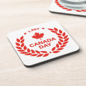 Canada Day Wreath Cork-Backed Onderzetters (Linkerzijde)