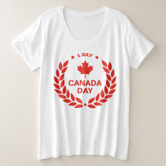 Canada Day Wreath Plus-Size-Shirt Grote Maat T-shirt