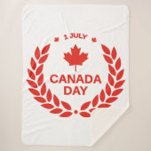 Canada Day Wreath Sherpa Blanket Deken (Voorkant)