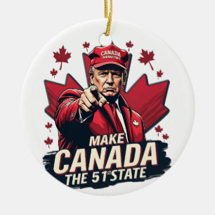Canada de 51ste staat Trump Canadees Keramisch Ornament