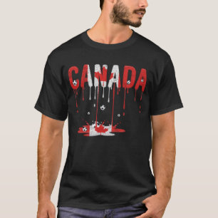 Canada druipende vlag Voetbal T-shirt
