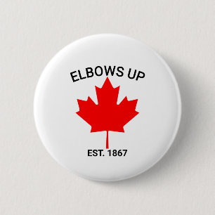 Canada Elleboog Omhoog T-shirt, Protest Steun T-sh Ronde Button 5,7 Cm