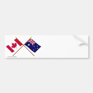 Canada en Australië kruisvlaggen Bumpersticker