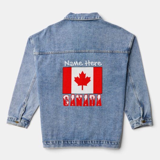 Canada en Canadese vlag White Personalisatie Denim Jacket (Achterkant)