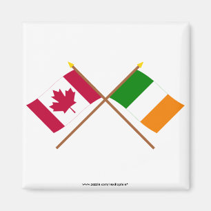 Canada en Ierland gekruiste vlaggen Magneet