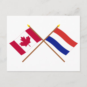 Canada en Nederland kruidachtige vlaggen Briefkaart