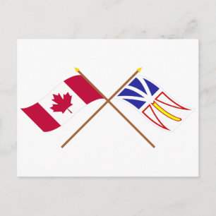 Canada en Newfoundland Crossed Flags Briefkaart