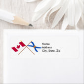 Canada en Nova Scotia gekruiste vlaggen Etiket (Insitu)