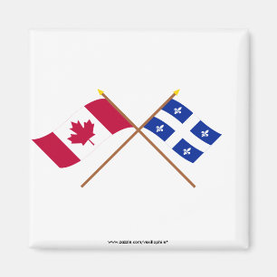 Canada en Quebec Gekruiste Vlaggen Magneet