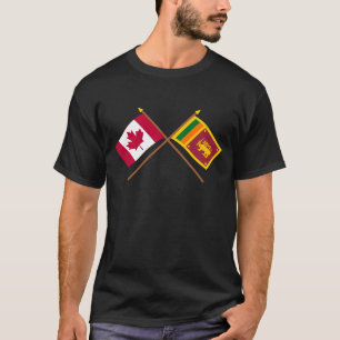 Canada en Sri Lanka doorgesneden vlaggen T-shirt