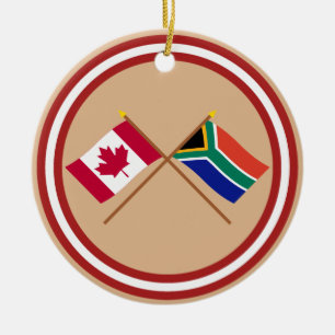 Canada en Zuid-Afrika gekruiste vlaggen Keramisch Ornament