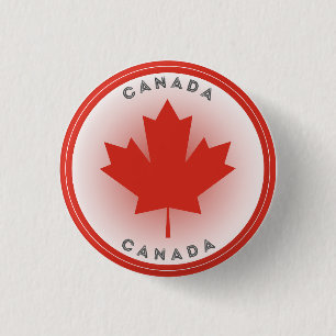 Canada Esdoornblad Cirkel Vorm Ronde Button 3,2 Cm