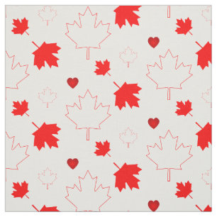 Canada Esdoornblad met Harten op Witte Stof