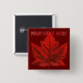 Canada Flag Buttonnen Specialized Canada Souvenir Vierkante Button 5,1 Cm (Voorkant /achterkant)