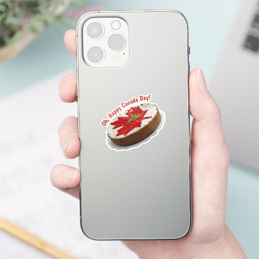 Canada Flag Cake Maple Leaf Sticker (Telefoon)