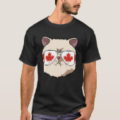 Canada Flag Canadian Exotic Shorthaire Cat Sunglas T-shirt (Voorkant)