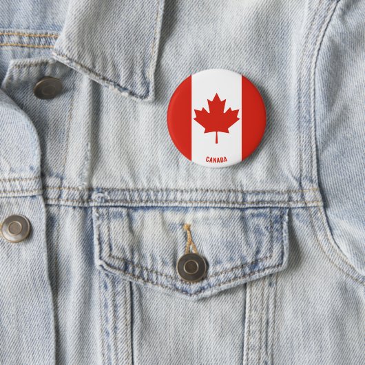 Canada Flag Charming Patriotic Button (In situ)